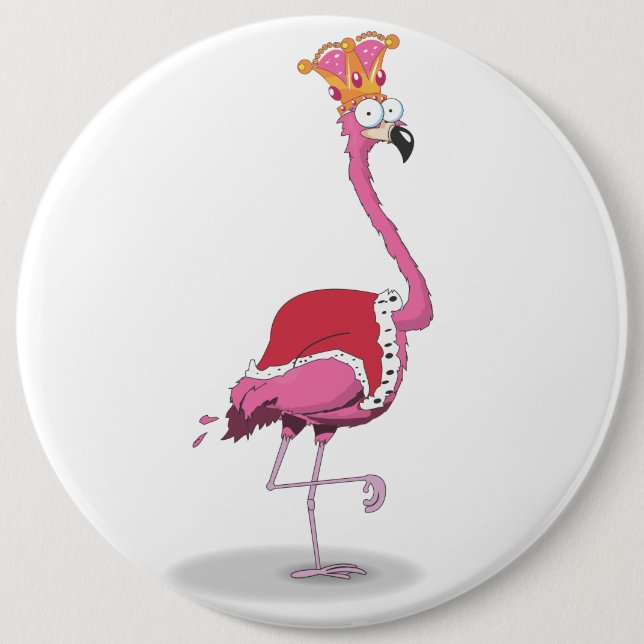 King of Flamingos 6 Inch Round Button (Front)