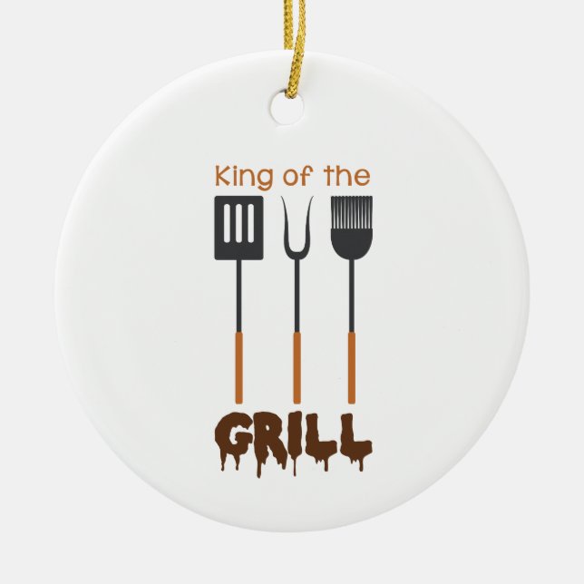 King Of Grill Ceramic Ornament (Front)