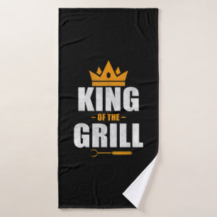 King of grill chef grilling & bbq lovers gift bath towel