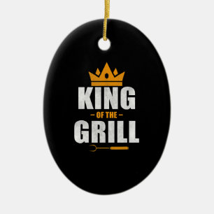 King of grill chef grilling & bbq lovers gift ceramic ornament