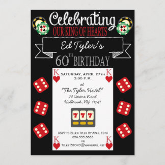 King of Hearts 60th Birthday Party Invitation