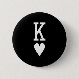King Of Hearts And Queen Of Hearts Couples Matchin 2 Inch Round Button
