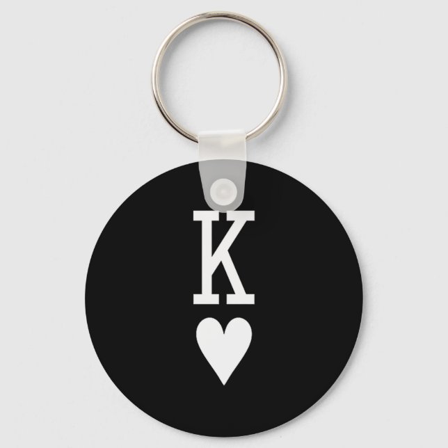 King Of Hearts And Queen Of Hearts Couples Matchin Keychain (Front)