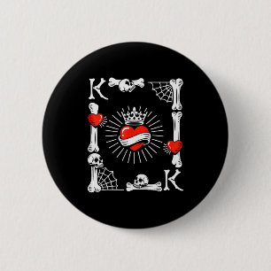 King Of Hearts Card Costume Funny Halloween King O 2 Inch Round Button
