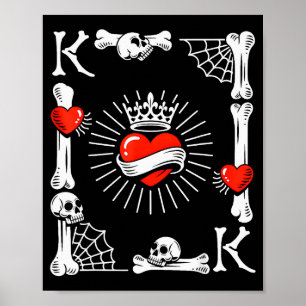 King Of Hearts Card Costume Funny Halloween King O Poster