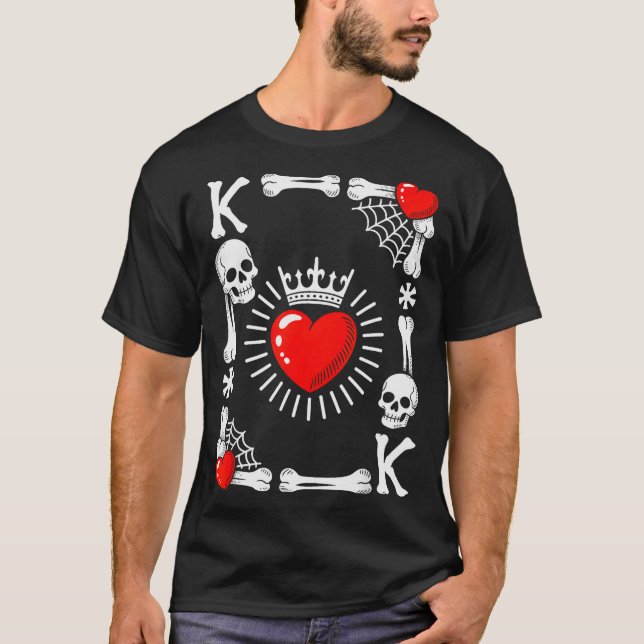 King Of Hearts Card Costume Funny Halloween King O T-Shirt (Front)