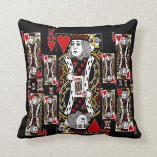 KING OF HEARTS CASINO PLAYING CARDS FROM ZAZZLE THROW PILLOW