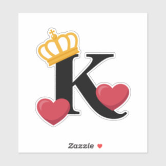 King of Hearts Crowned K Emblem