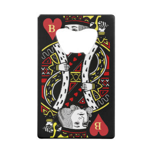 King of Hearts Design Bottle Opener Wallet Bottle Opener