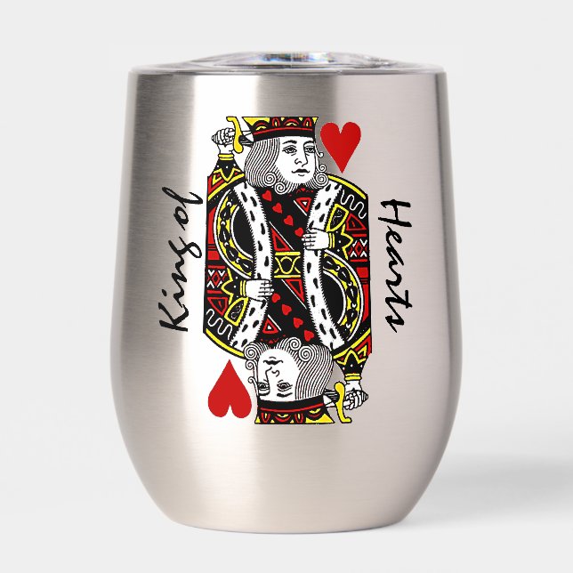 King of Hearts Design Vin thermique Tumbler (Avant)