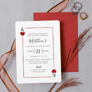 King of Hearts Las Vegas Bachelor Party Invitation