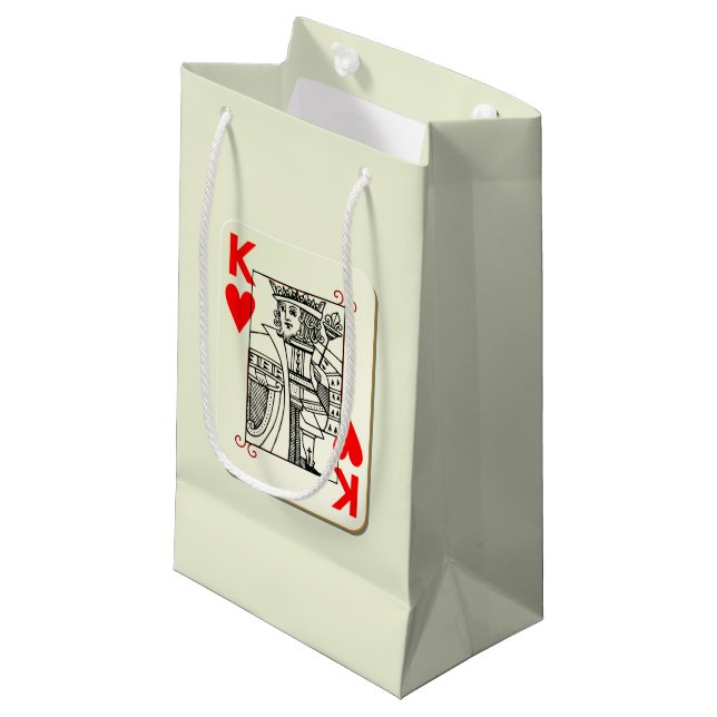 King of Hearts Playing Card Small Gift Bag (Front Angled)