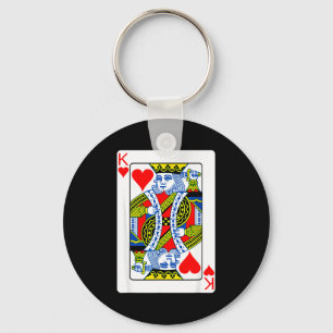 King Of Hearts Playing Card Valentine Costume Keychain