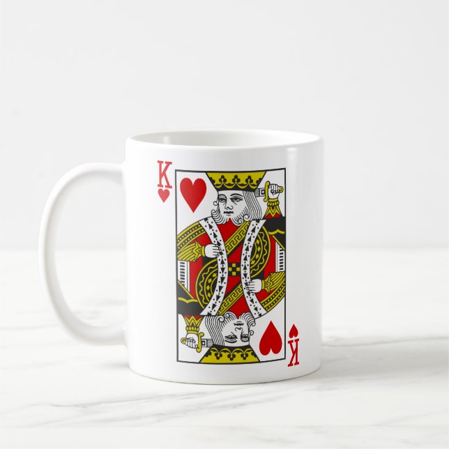 King of Hearts Playing Cards Coffee Mug (Left)