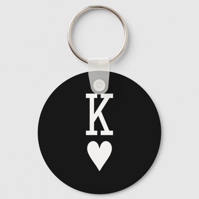 King Of Hearts Queen Of Hearts Couples Matching Me Keychain (Front)