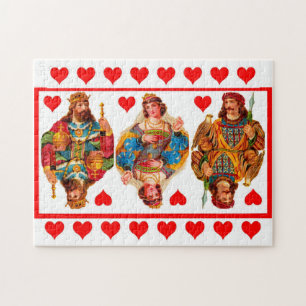 King of Hearts Queen of Hearts Jack of Hearts Jigsaw Puzzle