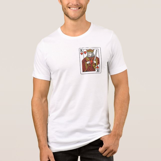 King of Hearts — Regal Red & Gold Tri-Blend Shirt (Front)