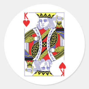King Of Hearts Royal Flush Costume Halloween Playi Classic Round Sticker