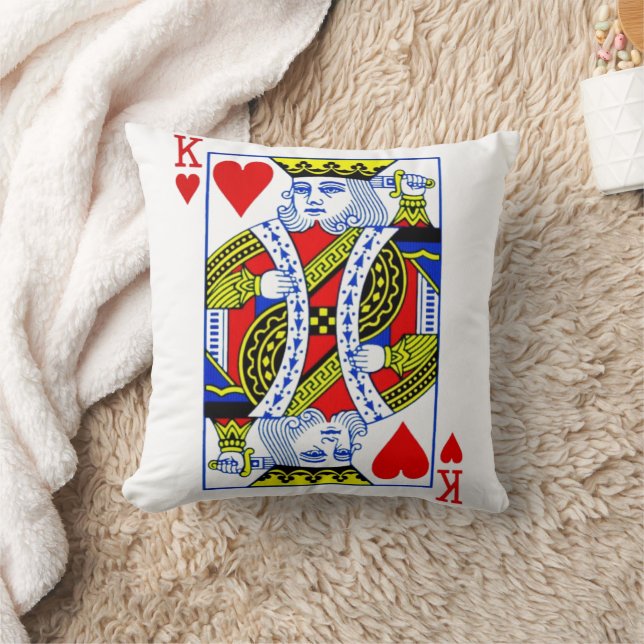 King of Hearts Throw Pillow (Blanket)
