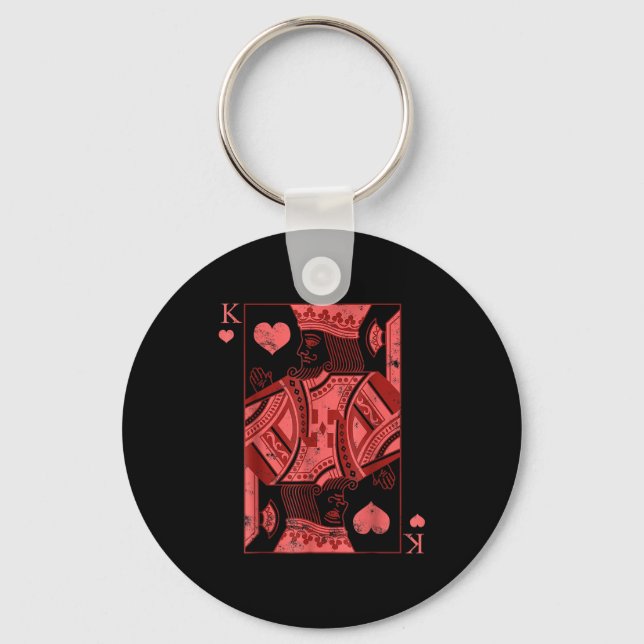 King Of Hearts Valentines Day Cool V-day Couple Ma Keychain (Front)