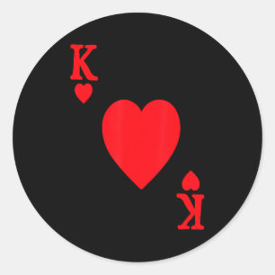 King Of Hearts Valentine's Day Lover Royal Flush F Classic Round Sticker