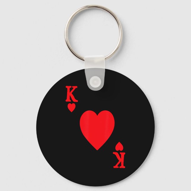 King Of Hearts Valentine's Day Lover Royal Flush F Keychain (Front)
