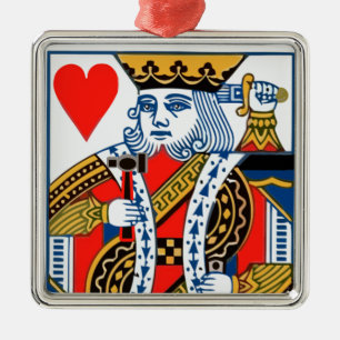 King of Hearts with hammer and sword Metal Ornament