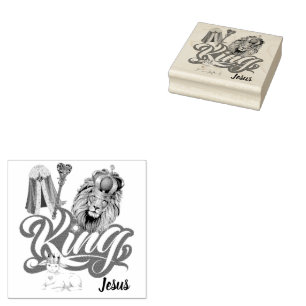 King Of Heaven And Earth Wooden Rubber Stamp