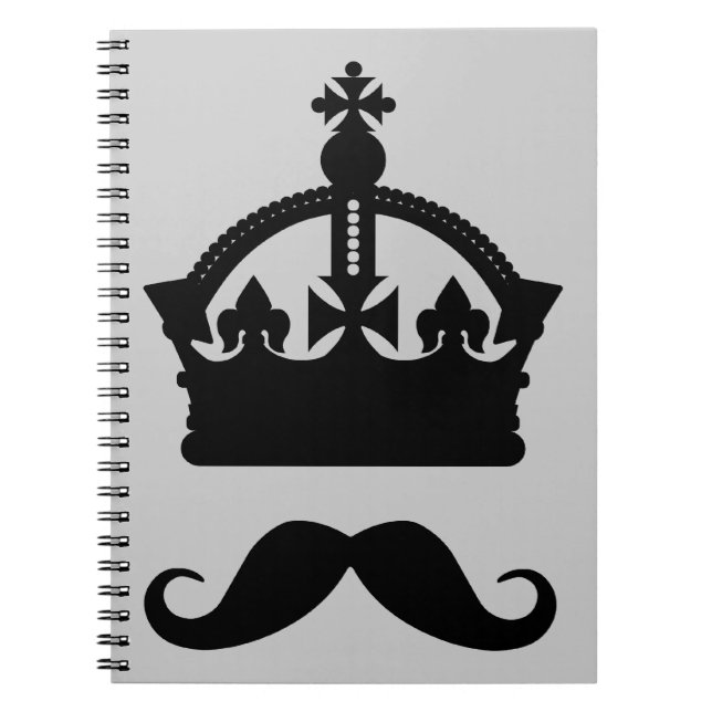 King of Moustaches custom colour notebook (Front)