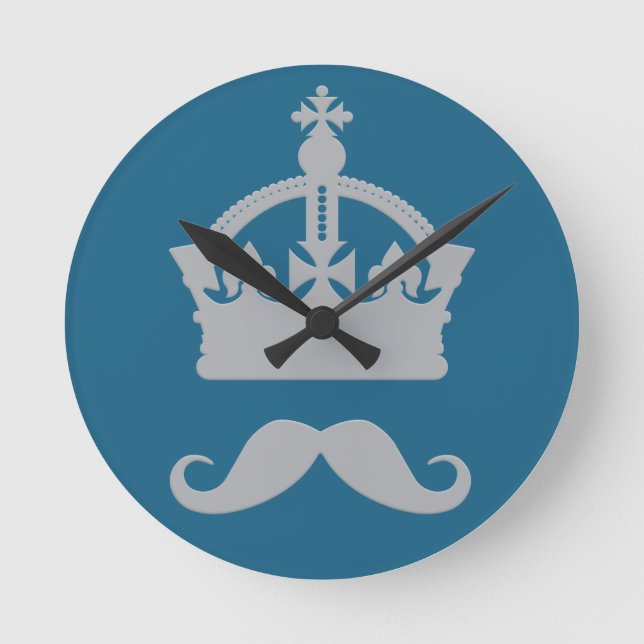 King of Moustaches custom colour wall clock (Front)