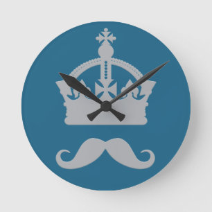 King of Moustaches custom colour wall clock