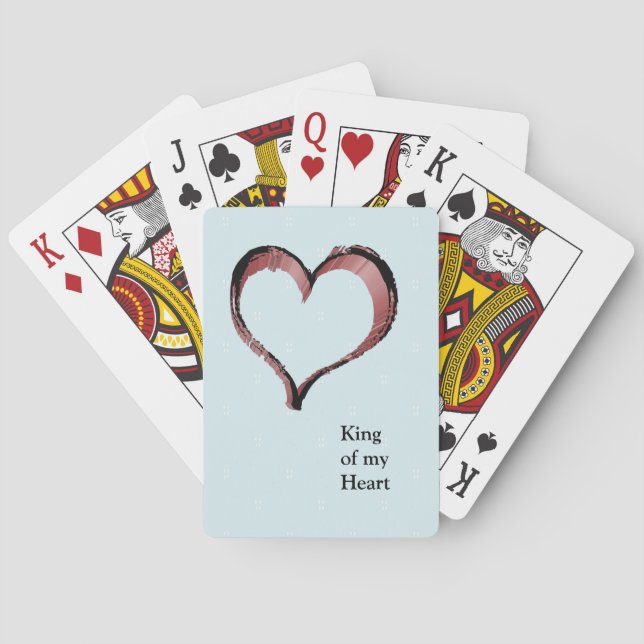 King of My Heart with Heart Shape Playing Cards (Back)