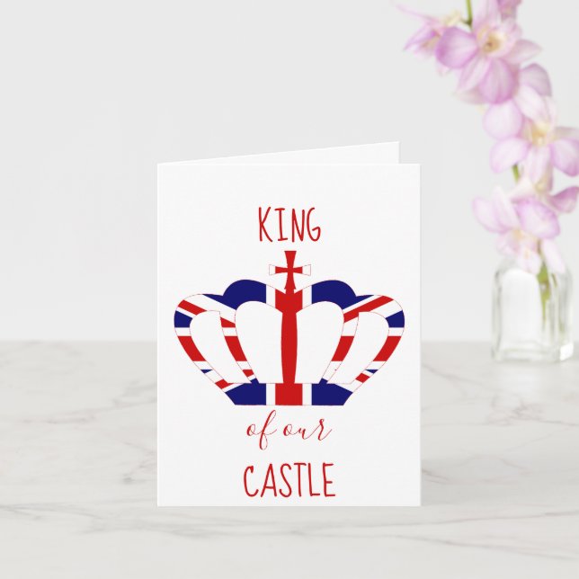 King of our Castle Union Jack Crown | Father's Day Card (Orchid)