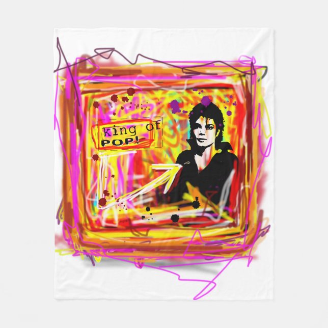 King of Pop Fleece Blanket (Front)