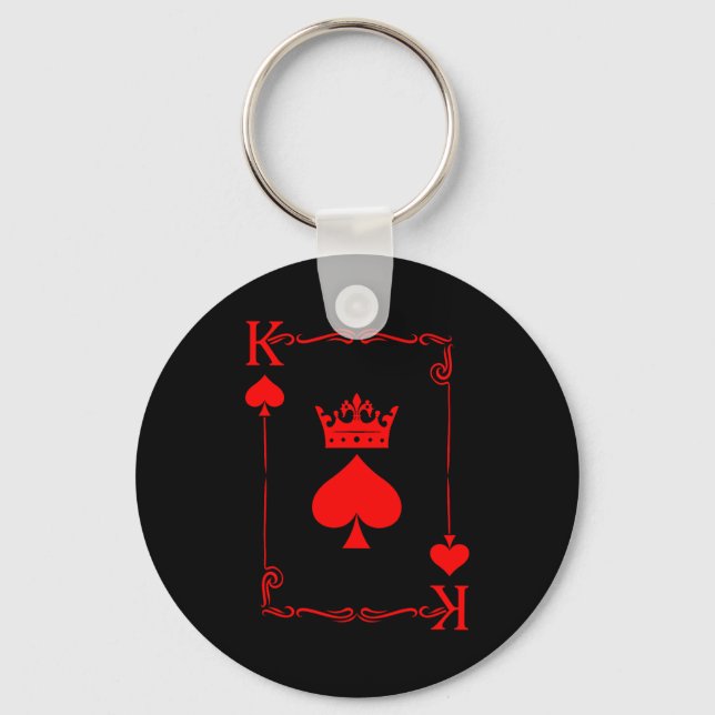 King Of Spade Game Black History Playing Card Men  Keychain (Front)