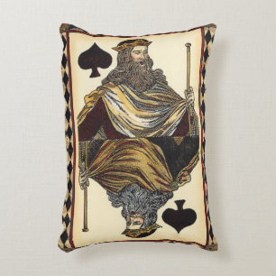 King of Spades Playing Card by Vision Studio Accent Pillow