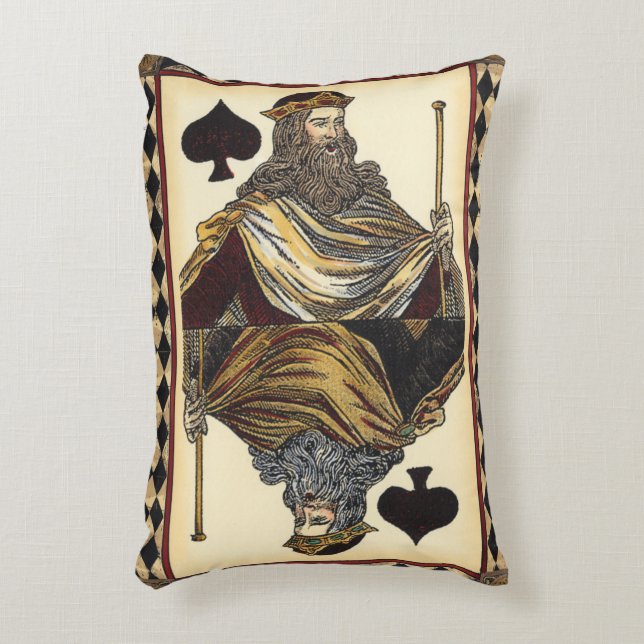 King of Spades Playing Card by Vision Studio Accent Pillow (Front(Vertical))