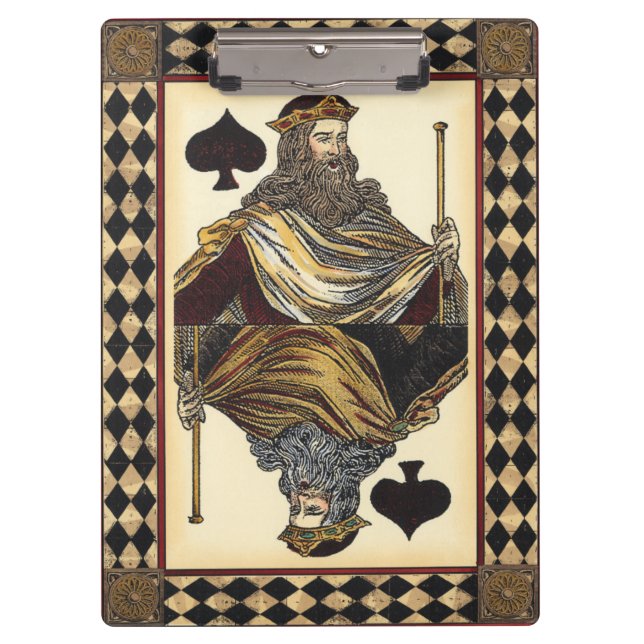 King of Spades Playing Card by Vision Studio Clipboard (Front)