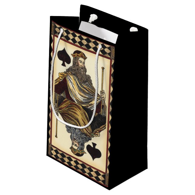 King of Spades Playing Card by Vision Studio Small Gift Bag (Back Angled)