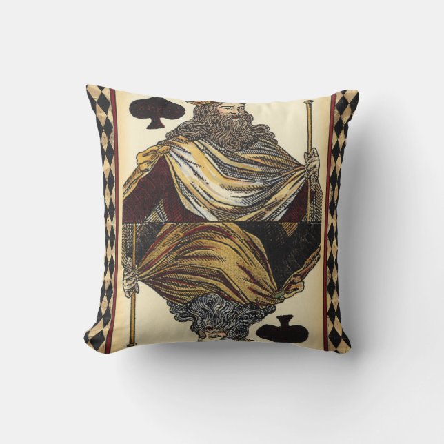 King of Spades Playing Card by Vision Studio Throw Pillow (Front)
