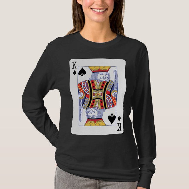 King of Spades Playing Card T-Shirt (Front)