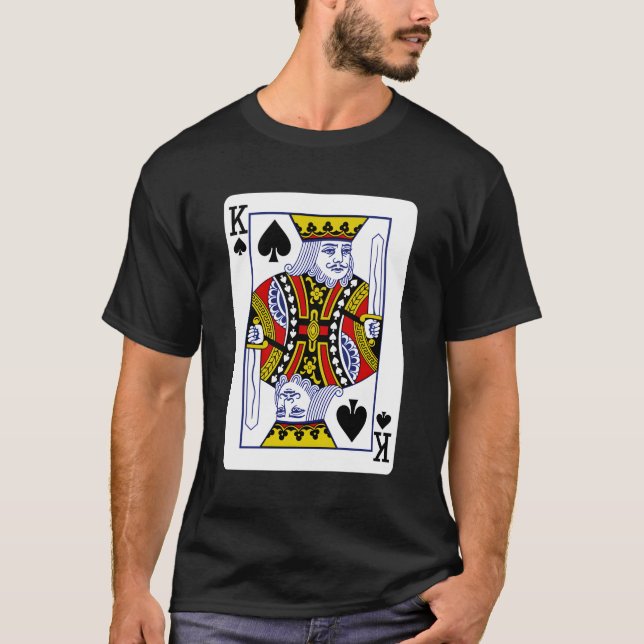 King Of Spades Playing Card T-Shirt (Front)