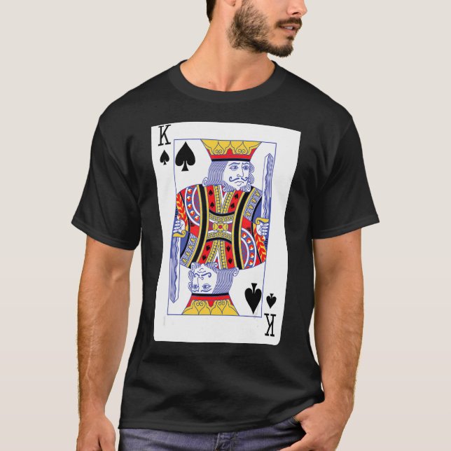 King Of Spades Playing Card T-Shirt (Front)