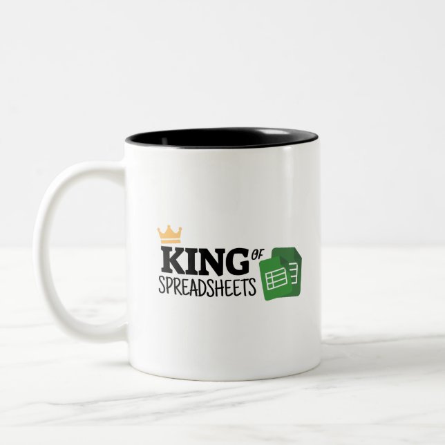 King of spreadsheets Two-Tone coffee mug (Left)
