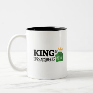 King of spreadsheets Two-Tone coffee mug