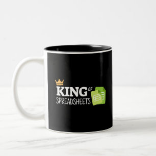 King of spreadsheets Two-Tone coffee mug