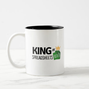 King of spreadsheets Two-Tone coffee mug