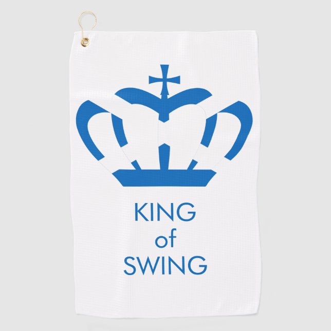 King of Swing | Flag of Scotland Crown Golf Towel (Front)