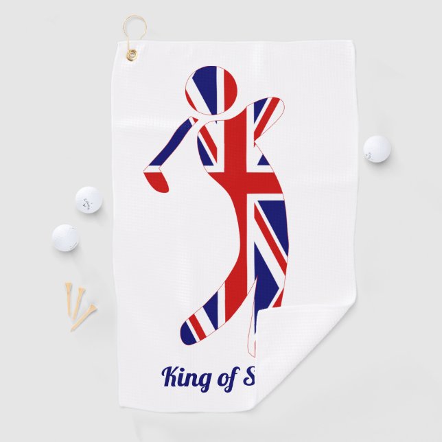 King of Swing | Union Jack Golf Player Golf Towel (InSitu)