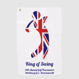 King of Swing   Union Jack Golf Tournament Golf Towel